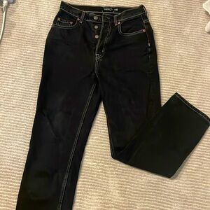 Black high waist denim.